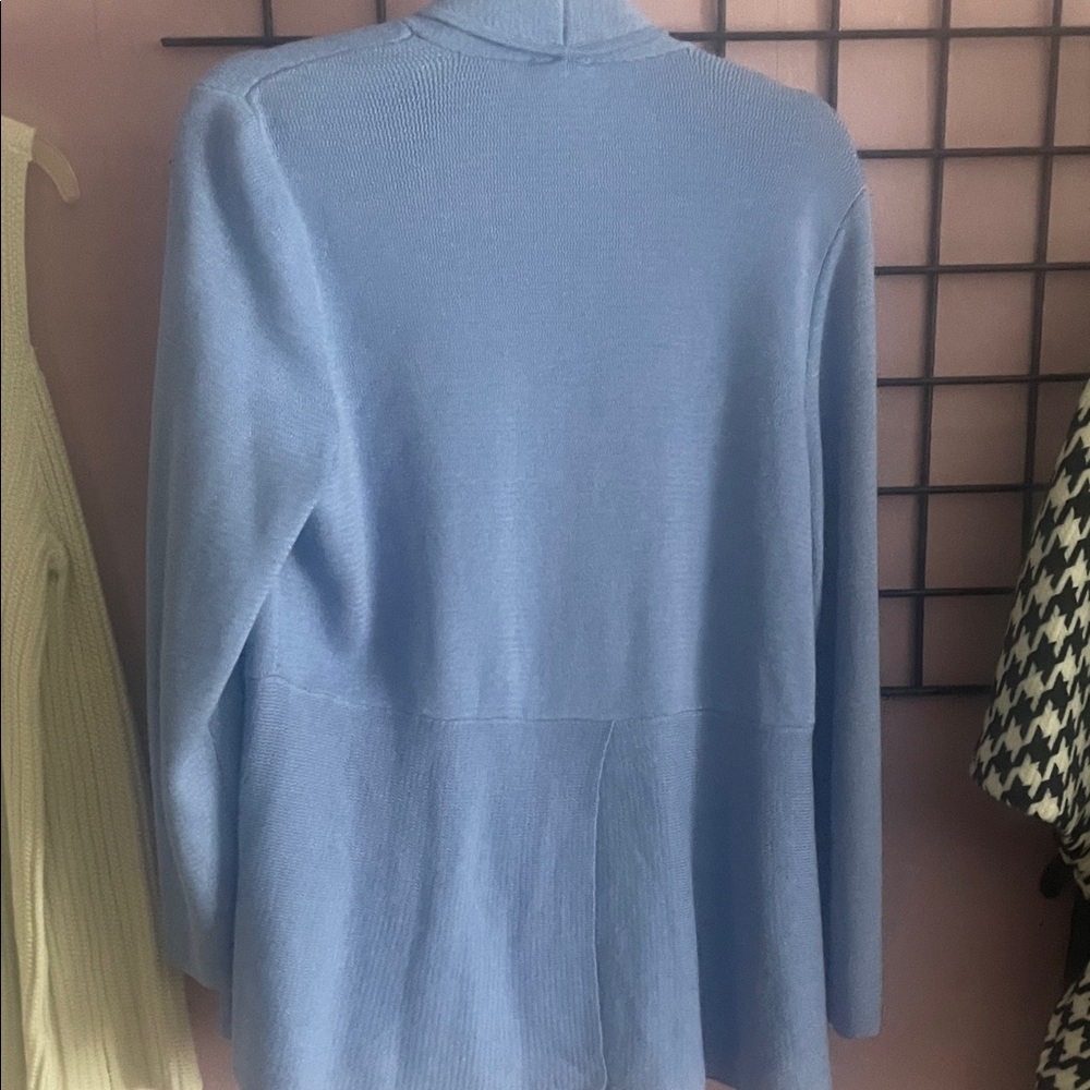Talbots Light Blue Open Front Cardigan - Picture 2 of 2
